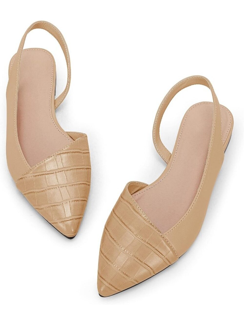 Women's Khaki Closed Pointed Toe Flats Slip on Cutout Animal Print Mules Sandals